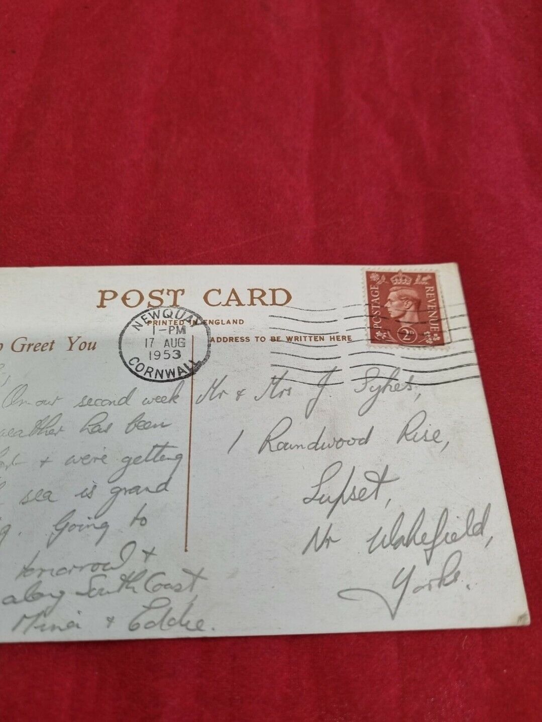 Antique 1953 Postcard The Headland Newquay Cornwall Holiday w/ Stamp ...