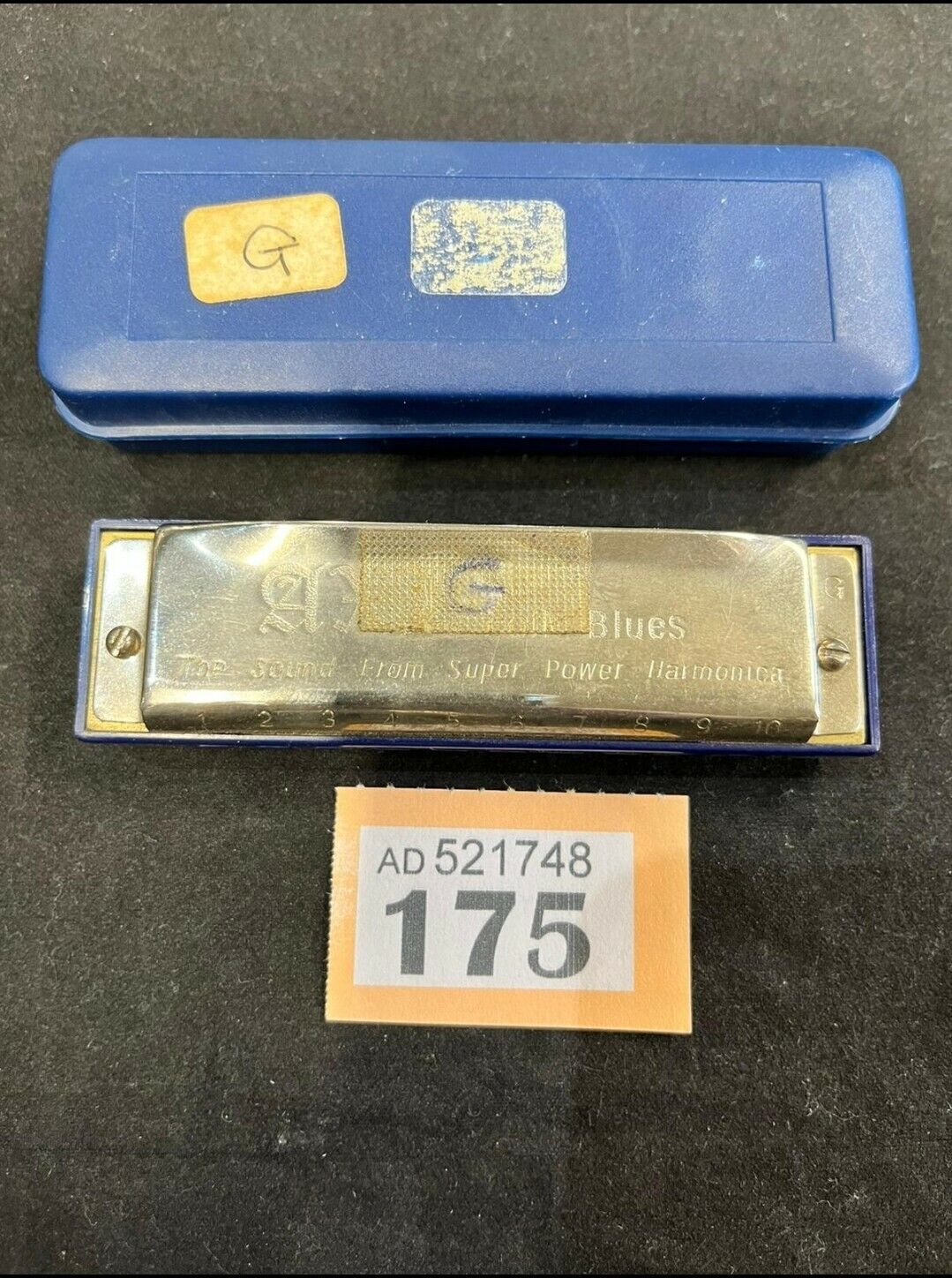 VINTAGE AXL FOLK BLUES HARMONICA IN G - T.O.M. AND WITH ITS ORIGINAL CASE