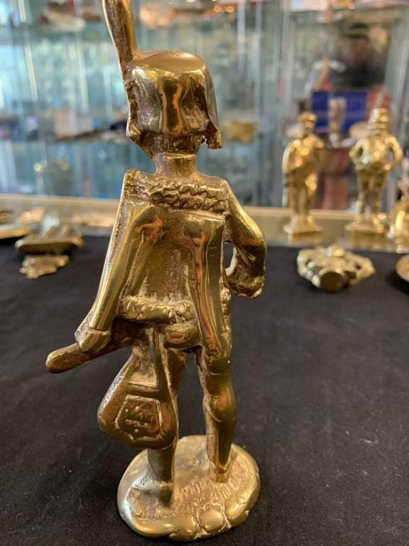 Antique Heavy Brass Soldier Depiction Ornament Metal Bronzeware ...